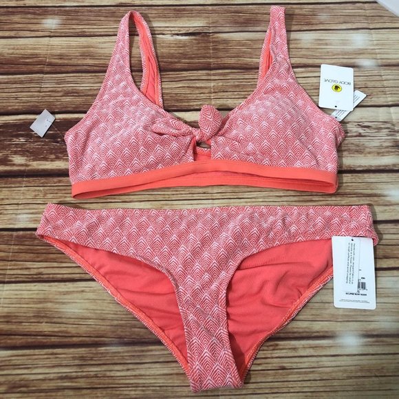 NEW Body Glove Juniors Two-Piece Geo Print Bikini - Orange SunSet Size XL - Picture 1 of 9